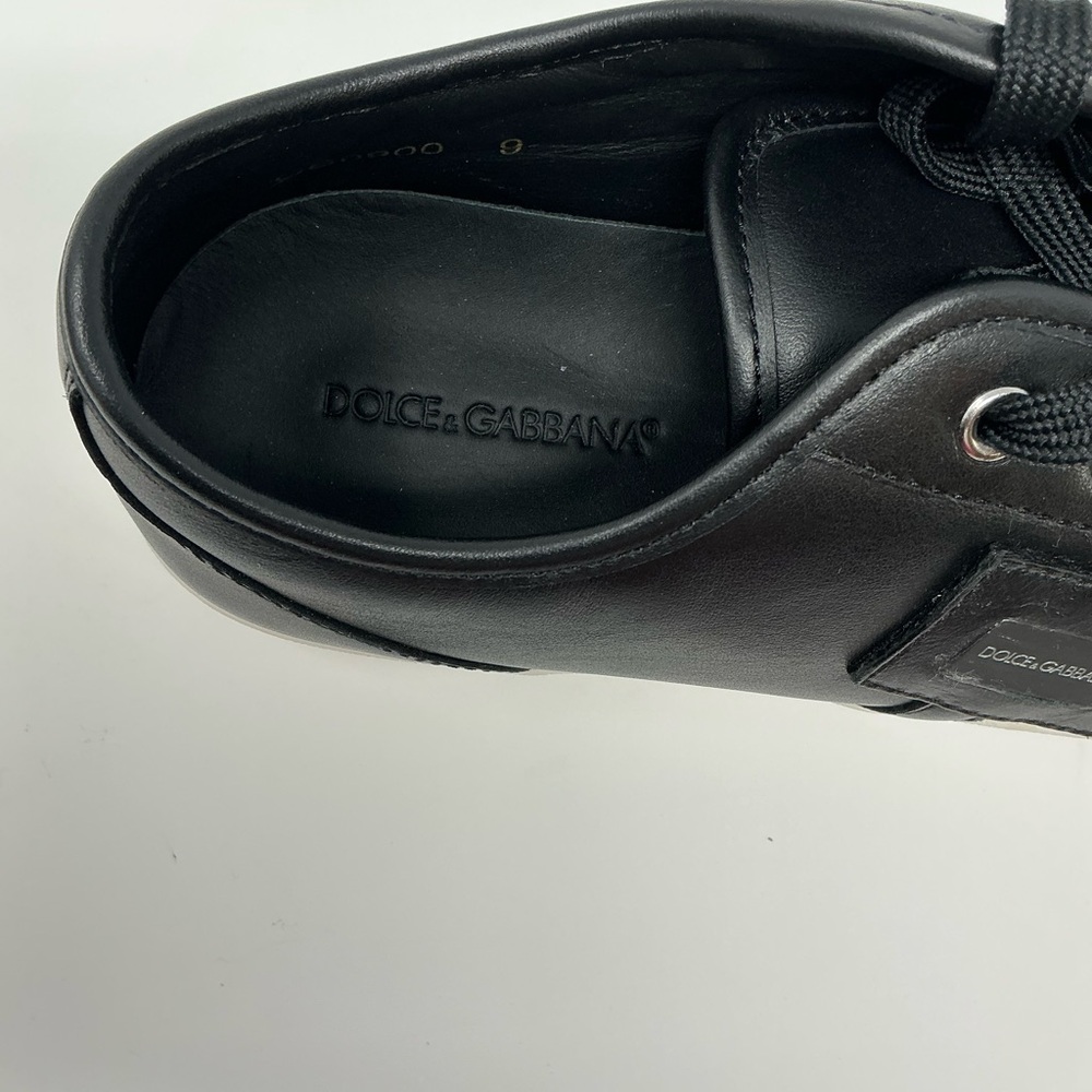 Dolce & Gabbana Black Low-Top Sneakers with White Sole | Size 9 - Picture 4 of 11